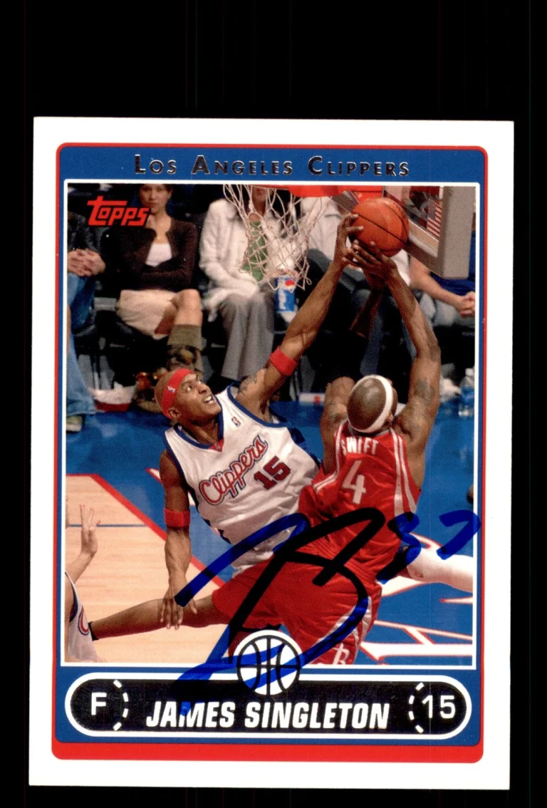 Signed Basketball Card Auto James Singleton 2006-07 Topps #210 LA Clippers
