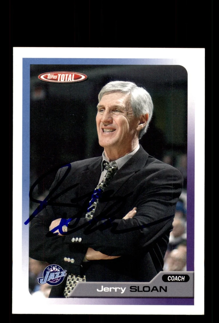 Signed Basketball Card Auto Jerry Sloan 2005-06 Topps Total #417 Utah Jazz
