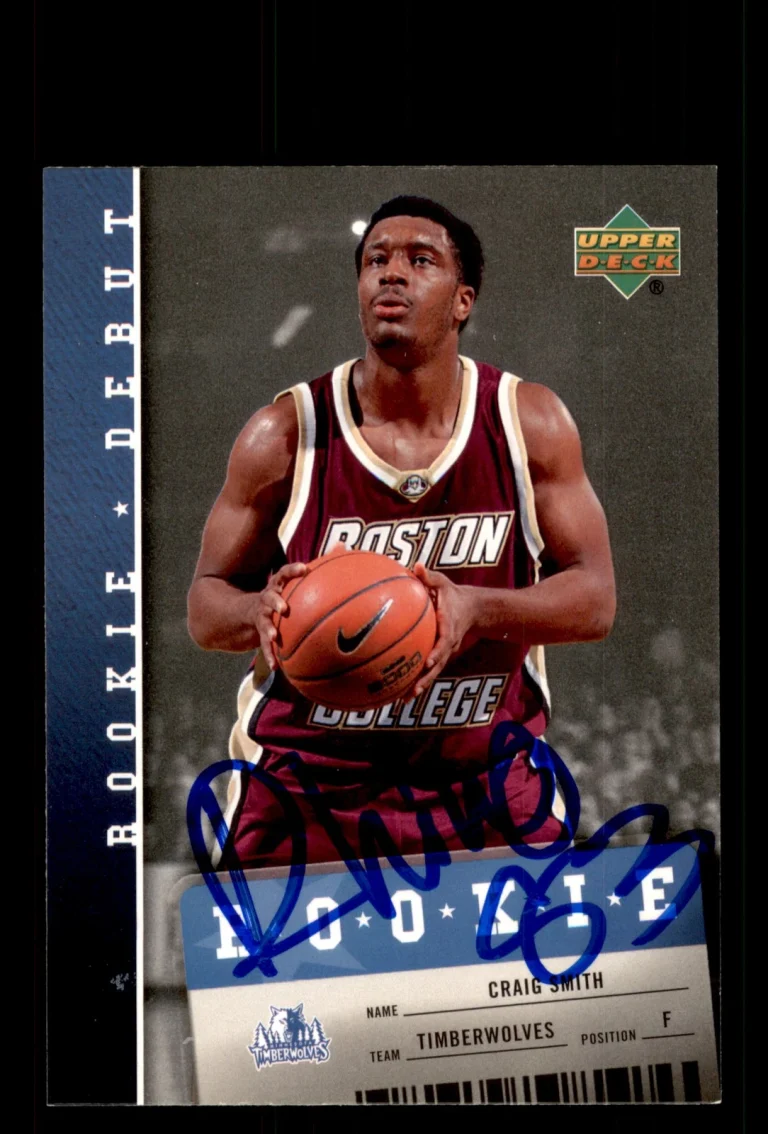 Signed Basketball Card Auto Craig Smith 2006-07 Upper Deck Rookie Debut #135