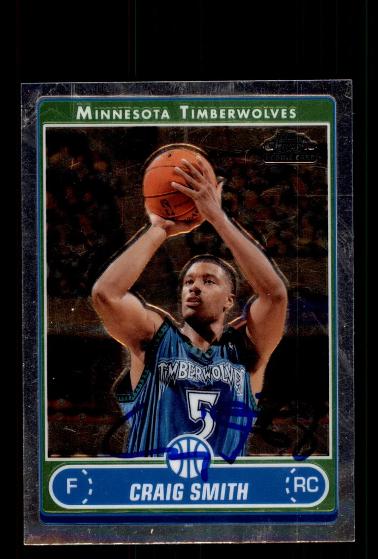 Signed Basketball Card Auto Craig Smith 2006-07 Topps Chrome #196 Timberwolves