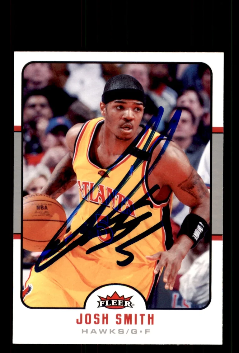 Signed Basketball Card Auto Josh Smith 2006-07 Fleer #5 Atlanta Hawks