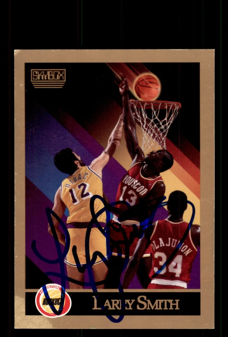 Signed Basketball Card Auto Larry Smith 1990-91 SkyBox #111 Rockets