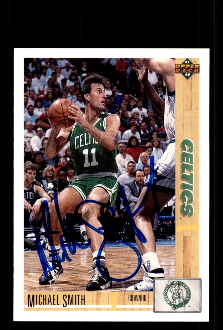 Signed Basketball Card Auto Michael Smith 1991-92 Upper Deck #121 Boston Celtics