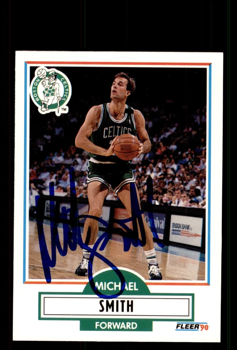 Signed Basketball Card Auto Michael Smith 1990-91 Fleer Update #U-10 Celtics