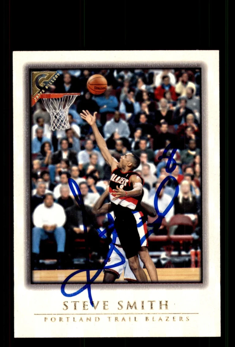 Signed Basketball Card Auto Steve Smith 1999-00 Topps Gallery #92 Trail Blazers