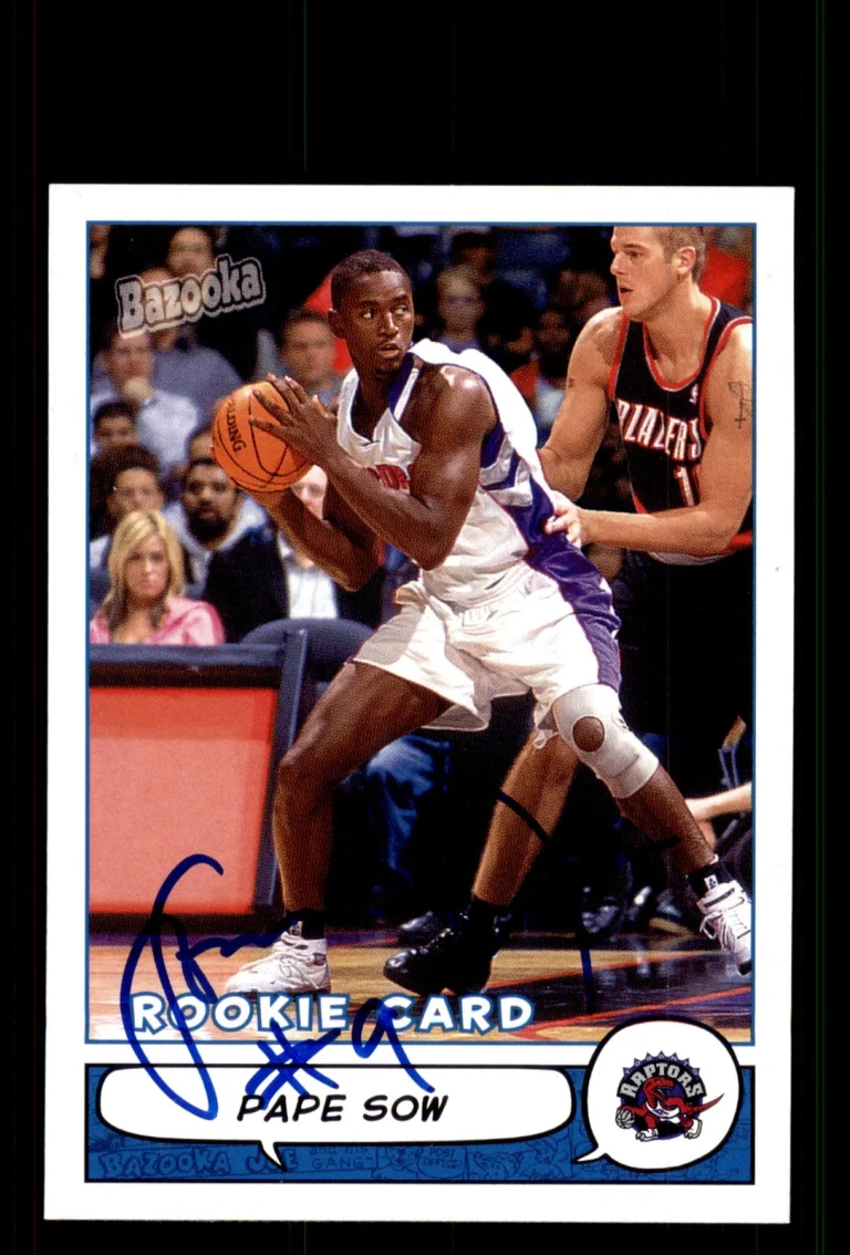 Signed Basketball Card Auto Pape Sow 2004-05 Bazooka #182 Toronto Raptors