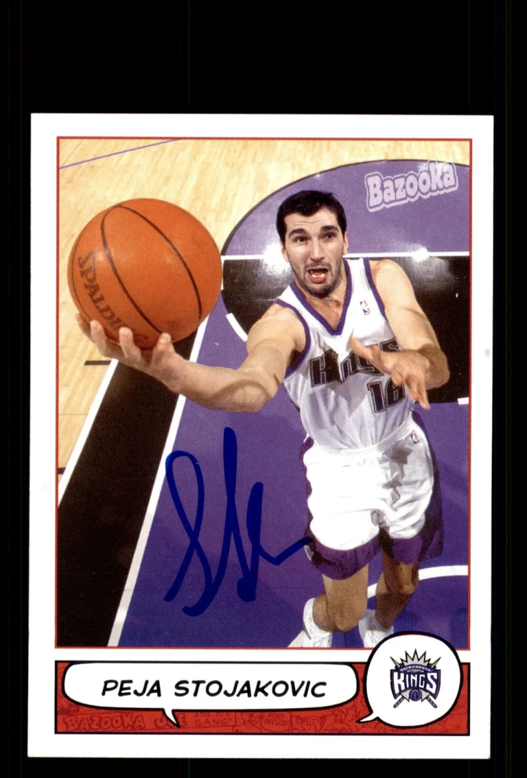 Signed Basketball Card Auto Peja Stojakovic 2004-05 Bazooka #149 Kings