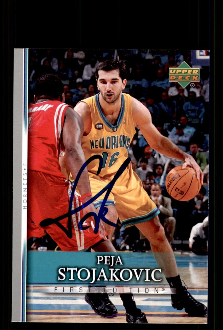 Signed Basketball Card Auto Peja Stojakovic 2007-08 Upper Deck First Edition #24