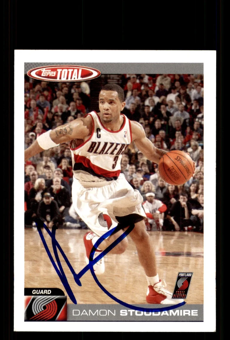 Signed Basketball Card Auto Damon Stoudamire 2004-05 Topps Total #179