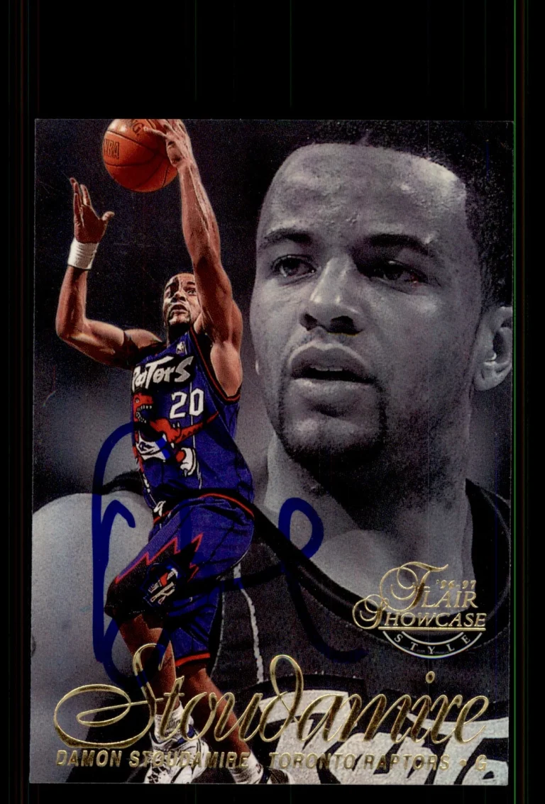 Signed Basketball Card Auto Damon Stoudamire 1996-97 Flair Showcase #20