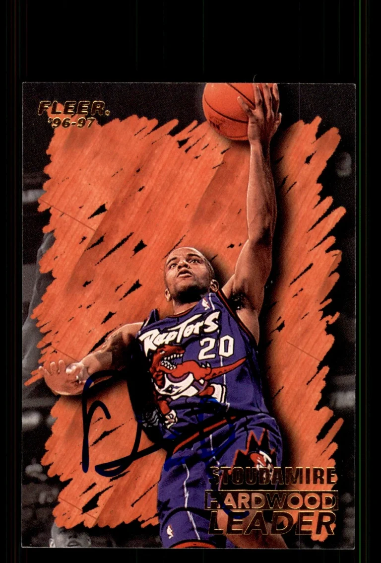 Signed Basketball Card Auto Damon Stoudamire 1996-97 Fleer #145 Toronto Raptors