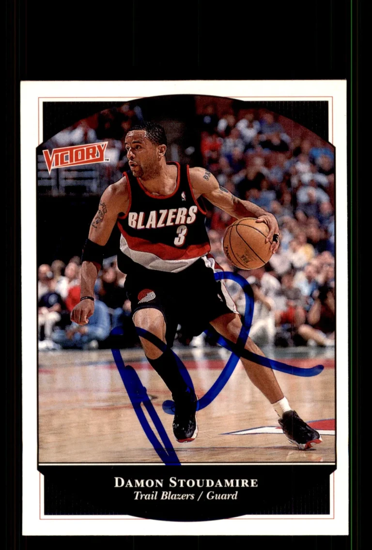 Signed Basketball Card Auto Damon Stoudamire 1999-00 Upper Deck Victory #210