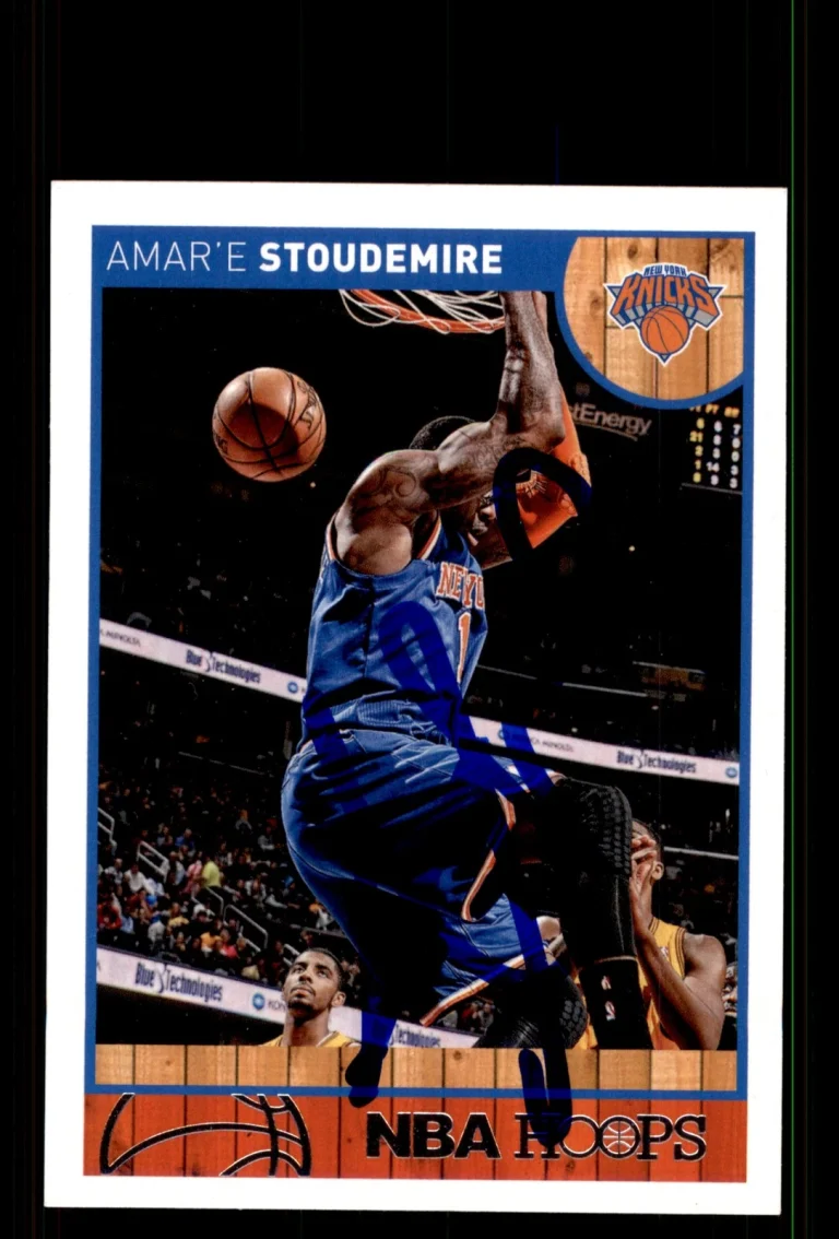 Signed Basketball Card Auto Amare Stoudemire 2013-14 Hoops #123 New York Knicks