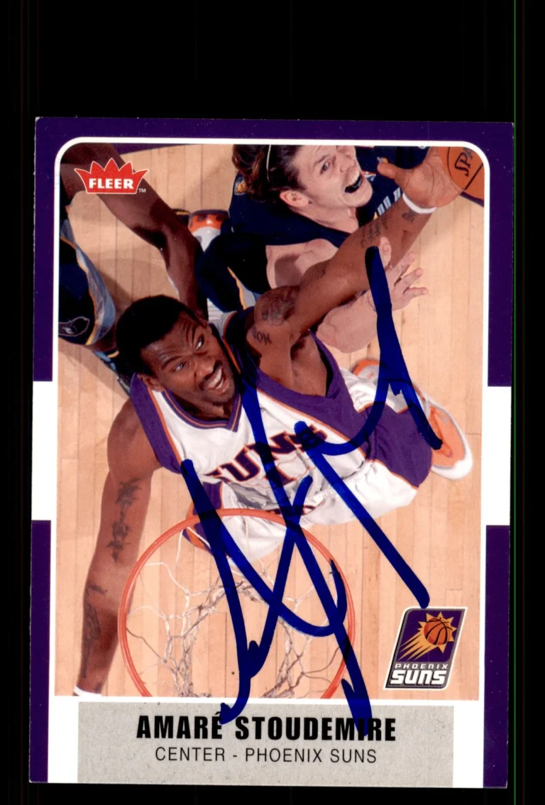 Signed Basketball Card Auto Amaré Stoudemire 2007-08 Fleer #191 Phoenix Suns