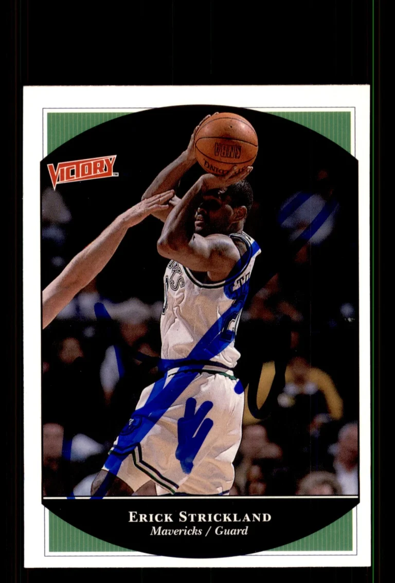 Signed Basketball Card Auto Erick Strickland 1999-00 Upper Deck Victory #59