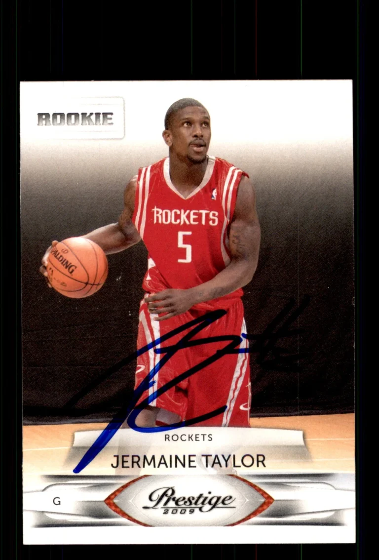 Signed Basketball Card Auto Jermaine Taylor 2009-10 Panini Prestige #232 Rockets