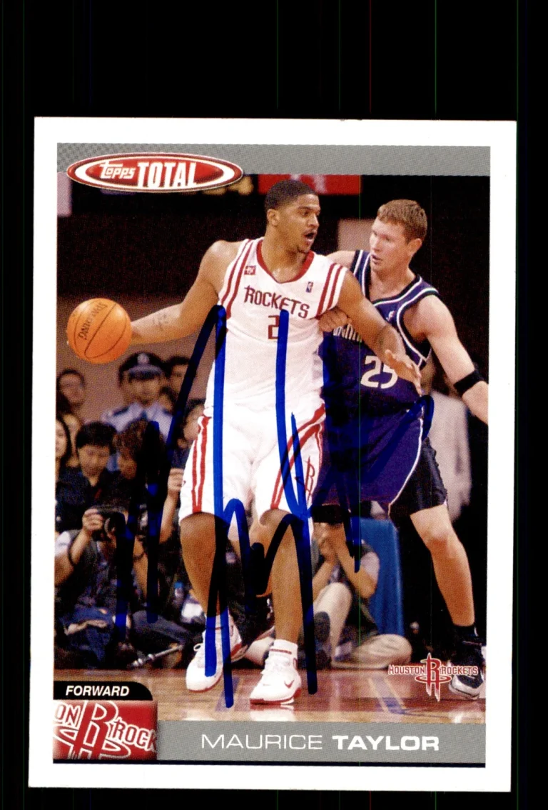 Signed Basketball Card Auto Maurice Taylor 2004-05 Topps Total #166 Rockets