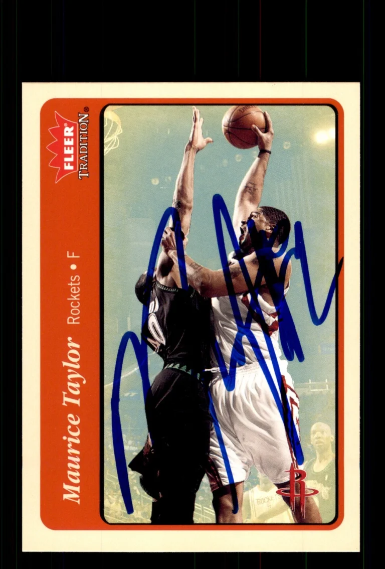Signed Basketball Card Auto Maurice Taylor 2004-05 Fleer Tradition #152 Rockets