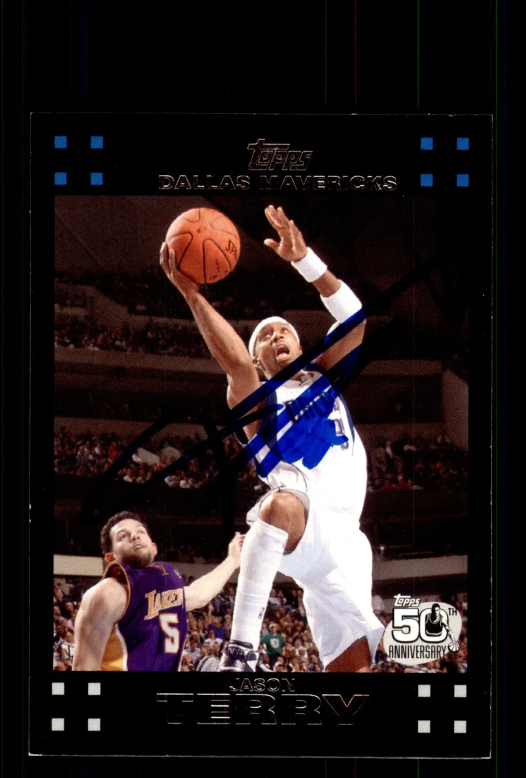 Signed Basketball Card Auto Jason Terry 2007-08 Topps #59 Dallas Mavericks