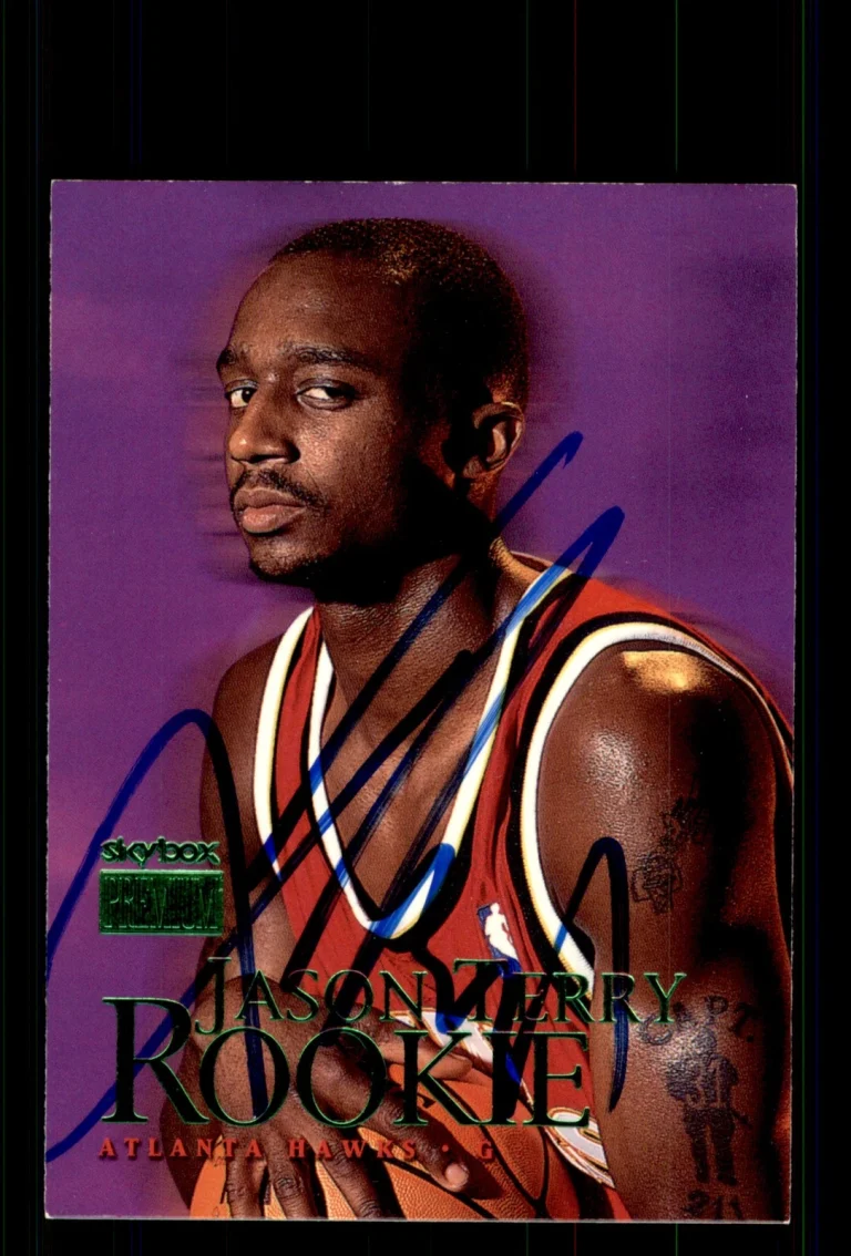 Signed Basketball Card Auto Jason Terry 1999-00 SkyBox Premium #110 Hawks