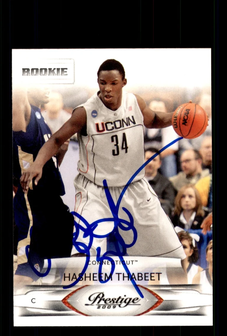 Signed Basketball Card Auto Hasheem Thabeet 2009-10 Panini Prestige #172 Huskies