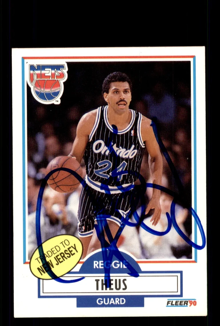Signed Basketball Card Auto Reggie Theus 1990-91 Fleer #136 New Jersey Nets