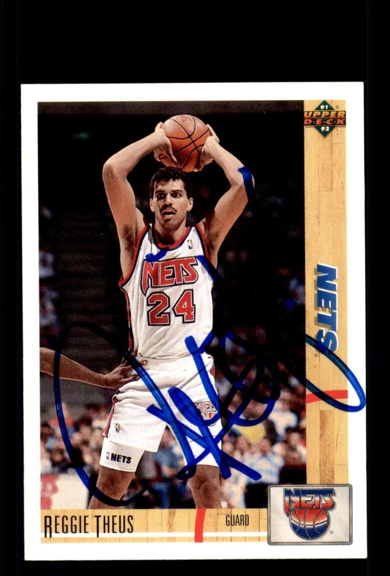 Signed Basketball Card Auto Reggie Theus 1991-92 Upper Deck #264 New Jersey Nets