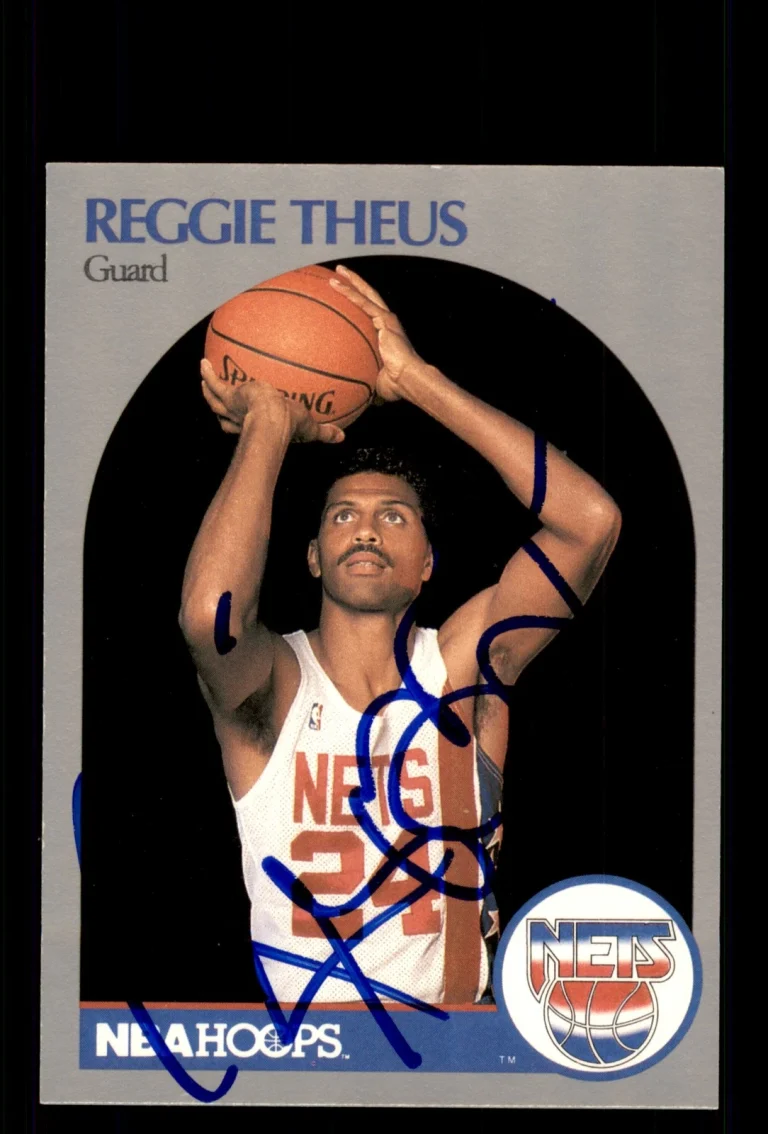 Signed Basketball Card Auto Reggie Theus 1990-91 Hoops #420 New Jersey Nets