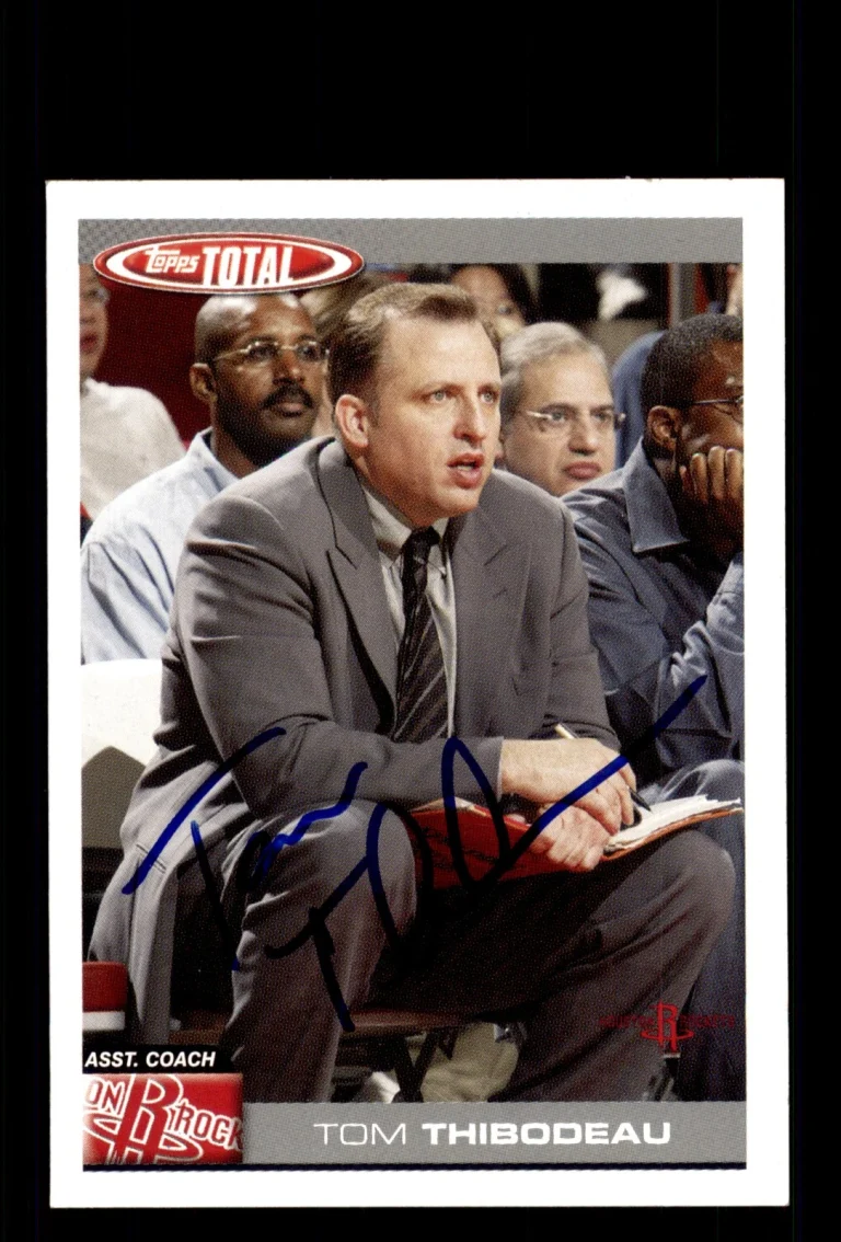 Signed Basketball Card Auto Tom Thibodeau 2005-06 Topps Total #380 Rockets