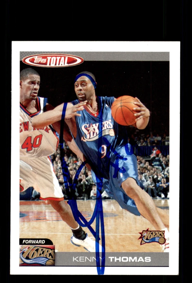 Signed Basketball Card Auto Kenny Thomas 2004-05 Topps Total #151 76ers
