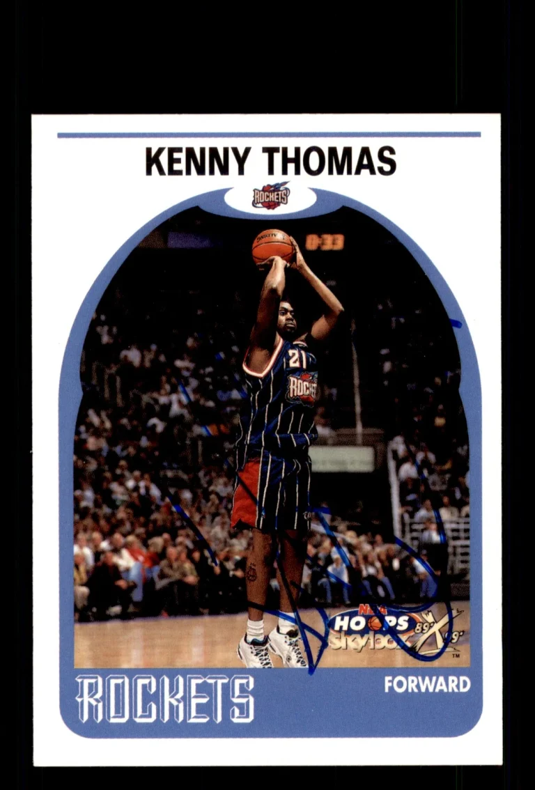 Signed Basketball Card Auto Kenny Thomas 1999-00 Hoops Decade #155 Rockets