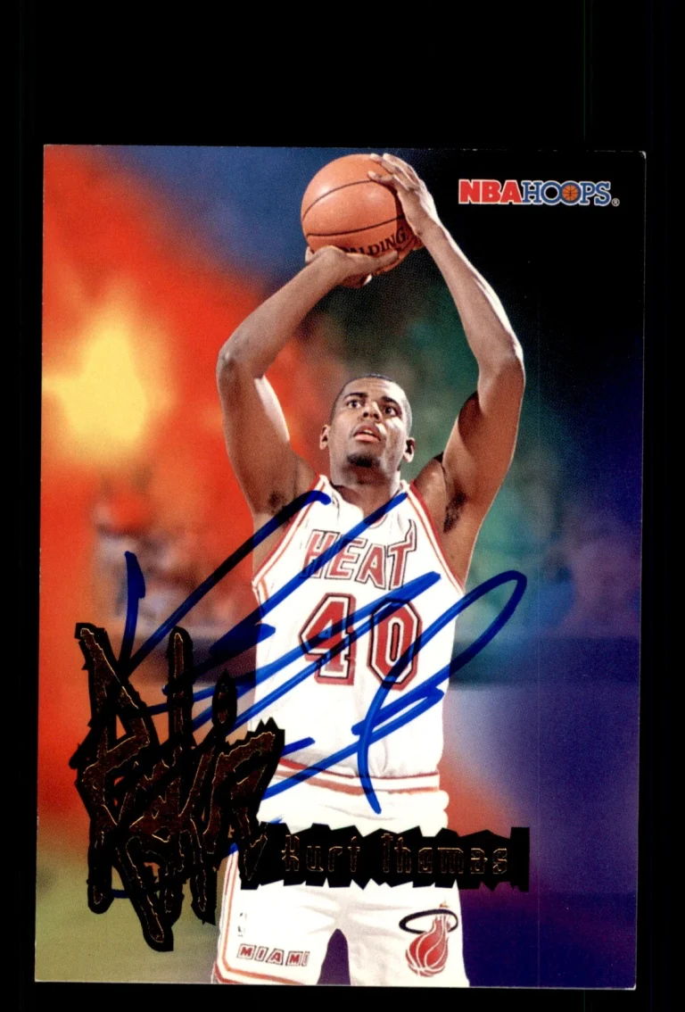 Signed Basketball Card Auto Kurt Thomas 1995-96 Hoops #269 Heat