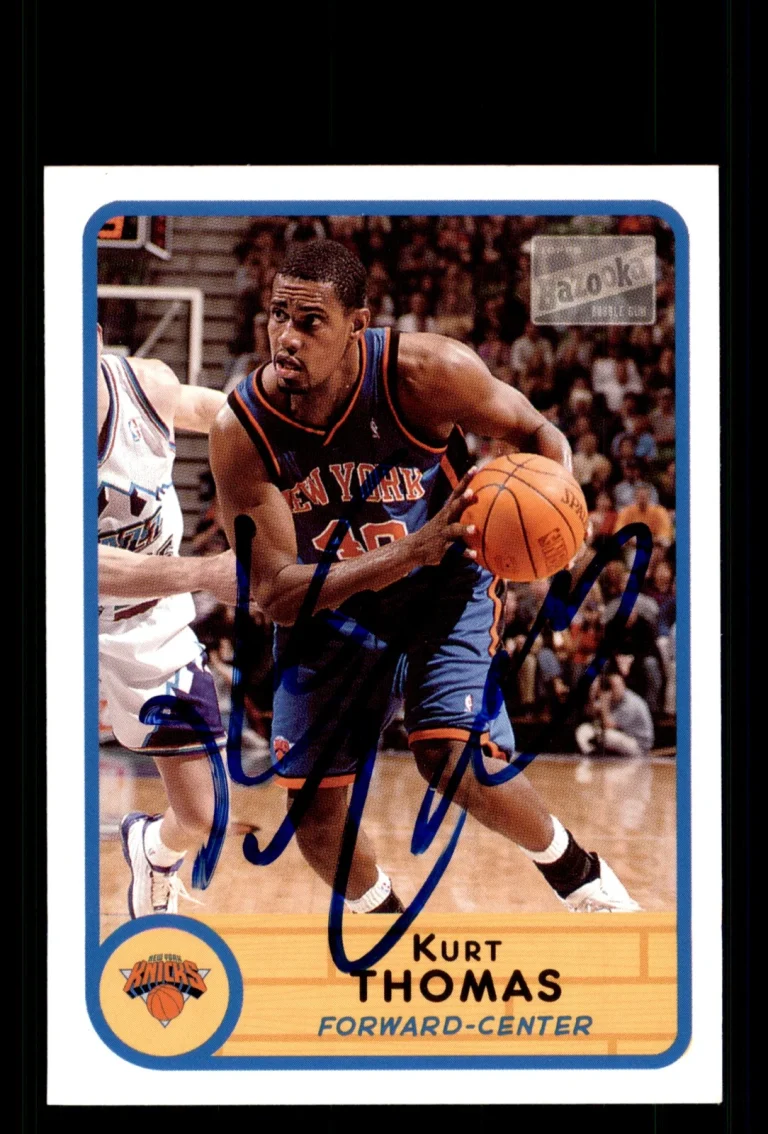 Signed Basketball Card Auto Kurt Thomas 2003-04 Bazooka #40 New York Knicks