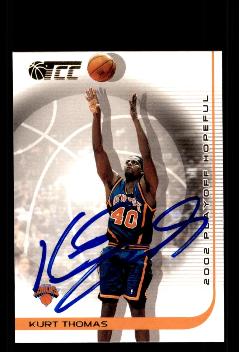 Signed Basketball Card Auto Kurt Thomas 2001-02 Topps TCC #41 New York Knicks