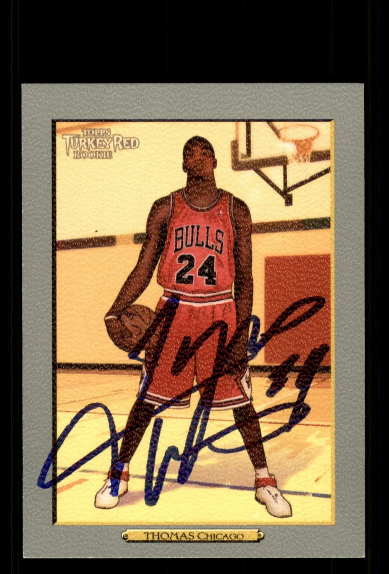 Signed Basketball Card Auto Tyrus Thomas 2006-07 Topps Turkey Red #178 Bulls
