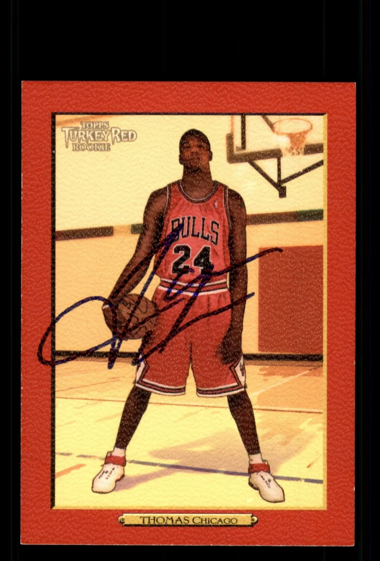 Signed Basketball Card Auto Tyrus Thomas 2006-07 Topps Turkey Red #178 Bulls Red