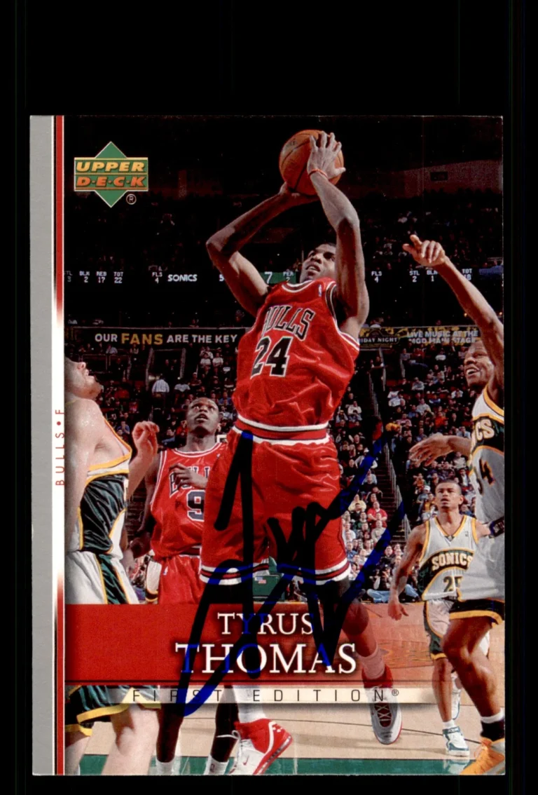 Signed Basketball Card Auto Tyrus Thomas 2007-08 Upper Deck First Edition #118