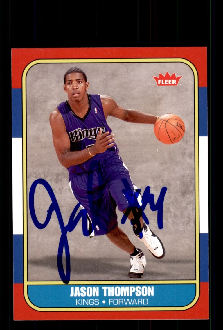 Signed Basketball Card Auto Jason Thompson 2008-09 Fleer #86R-173 Kings