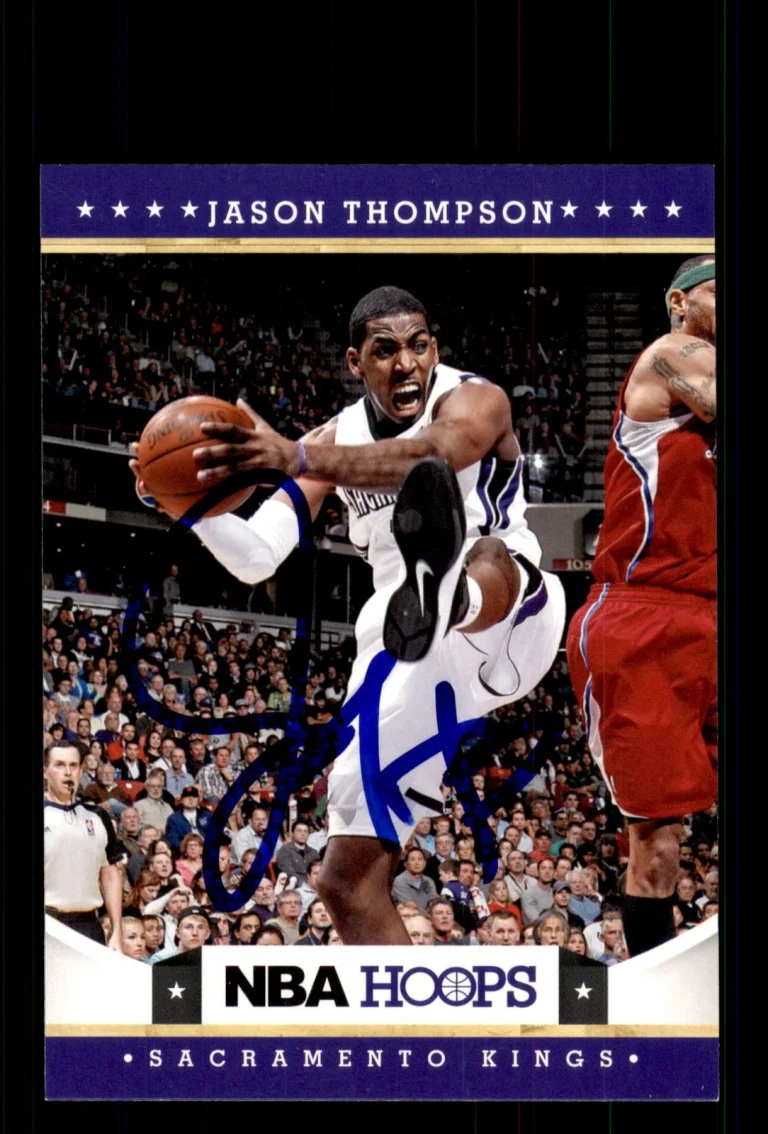 Signed Basketball Card Auto Jason Thompson 2012-13 Hoops #215 Sacramento Kings