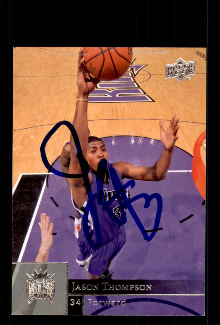 Signed Basketball Card Auto Jason Thompson 2009-10 Upper Deck #170 Kings