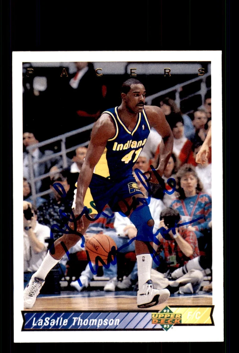 Signed Basketball Card Auto LaSalle Thompson 1992-93 Upper Deck #296 Pacers