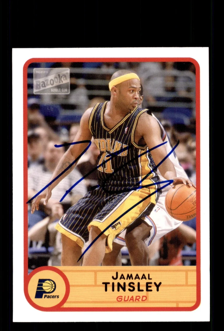 Signed Basketball Card Auto Jamaal Tinsley 2003-04 Bazooka #59 Indiana Pacers