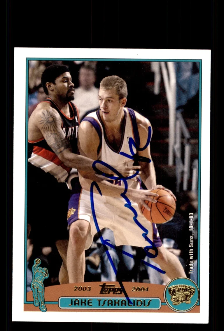 Signed Basketball Card Auto Jake Tsakalidis 2003-04 Topps #105 Phoenix Suns