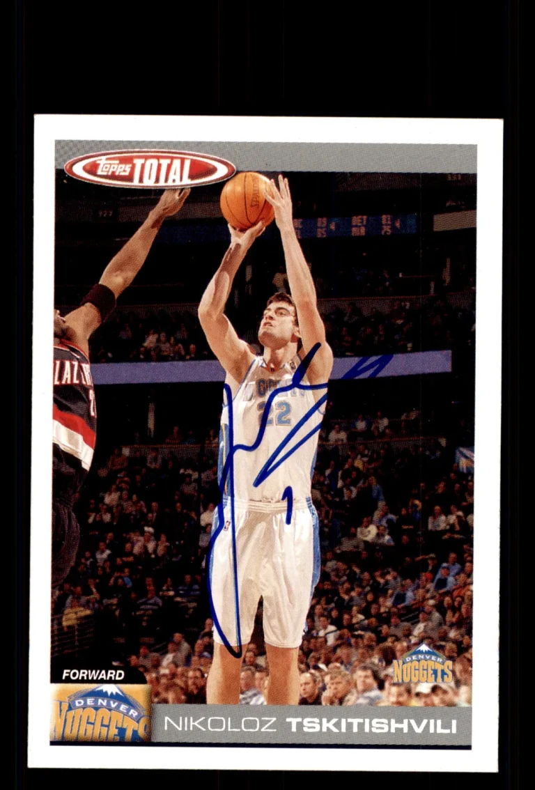 Signed Basketball Card Auto Nikoloz Tskitishvili 2004-05 Topps Total #214