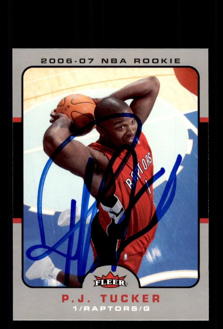 Signed Basketball Card Auto P.J. Tucker 2006-07 Fleer #234 Toronto Raptors