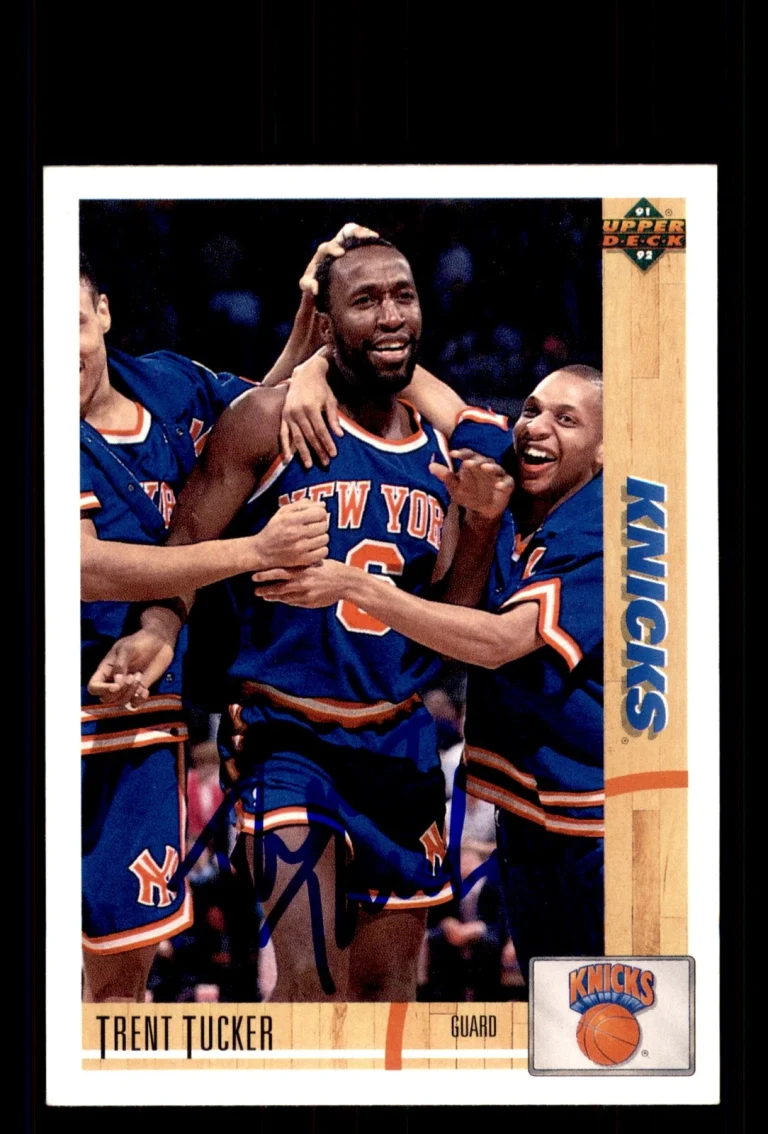 Signed Basketball Card Auto Trent Tucker 1991-92 Upper Deck #341 New York Knicks