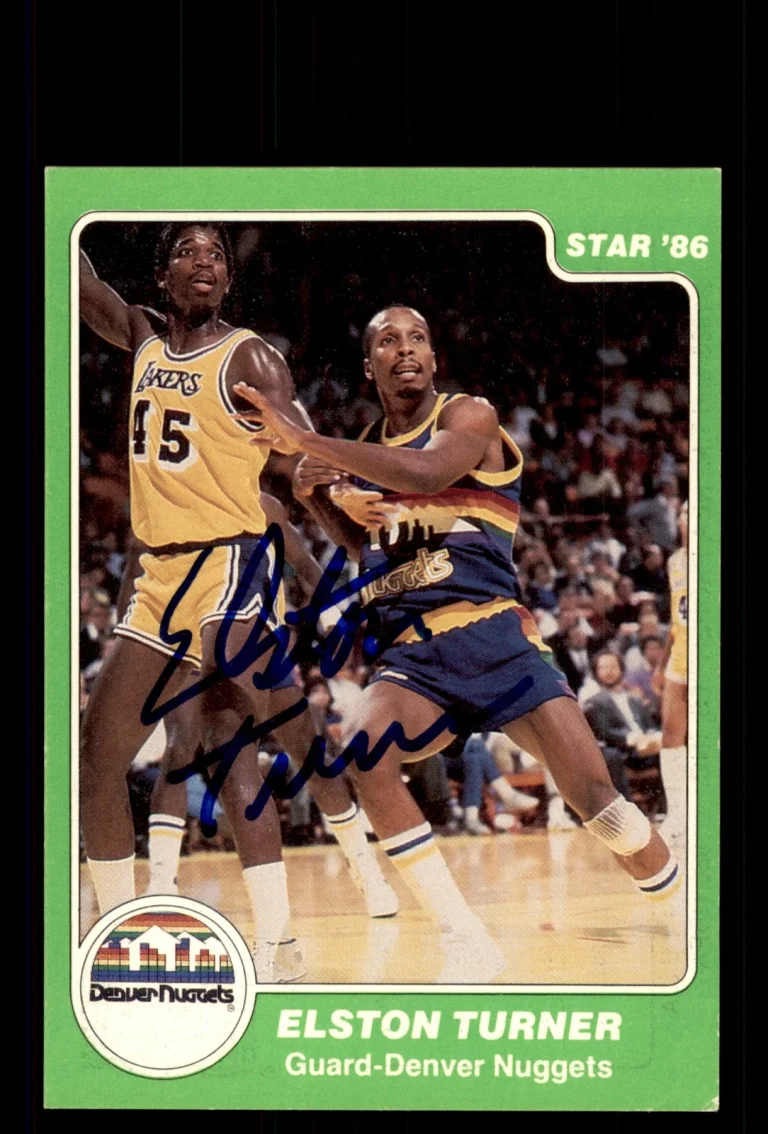 Signed Basketball Card Auto Elston Turner 1985-86 Star #57 Denver Nuggets
