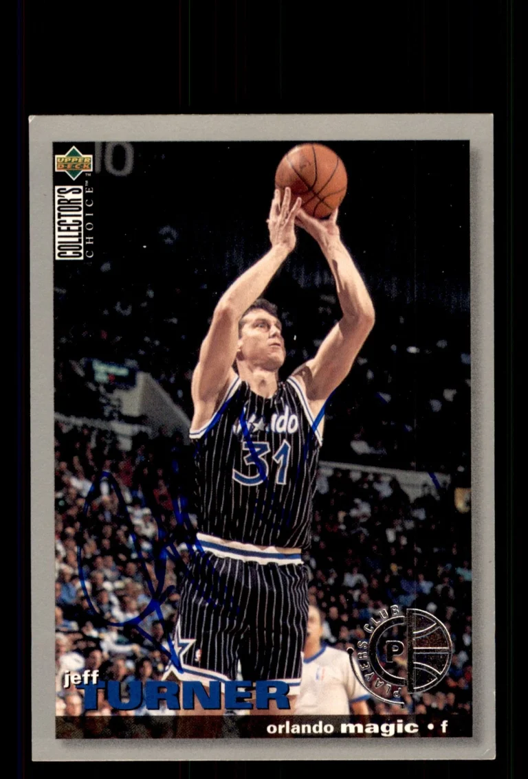 Signed Basketball Card Auto Jeff Turner 1995-96 Collector's Choice #58 Magic