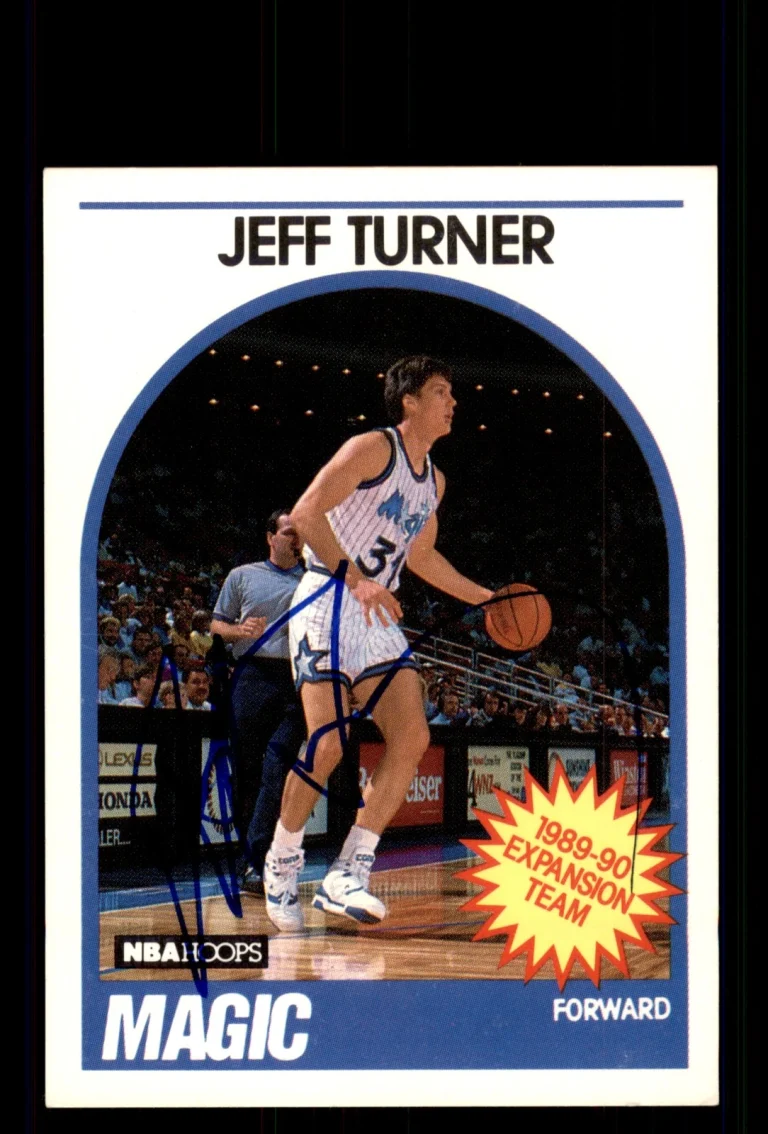 Signed Basketball Card Auto Jeff Turner 1989-90 Hoops #322 Orlando Magic