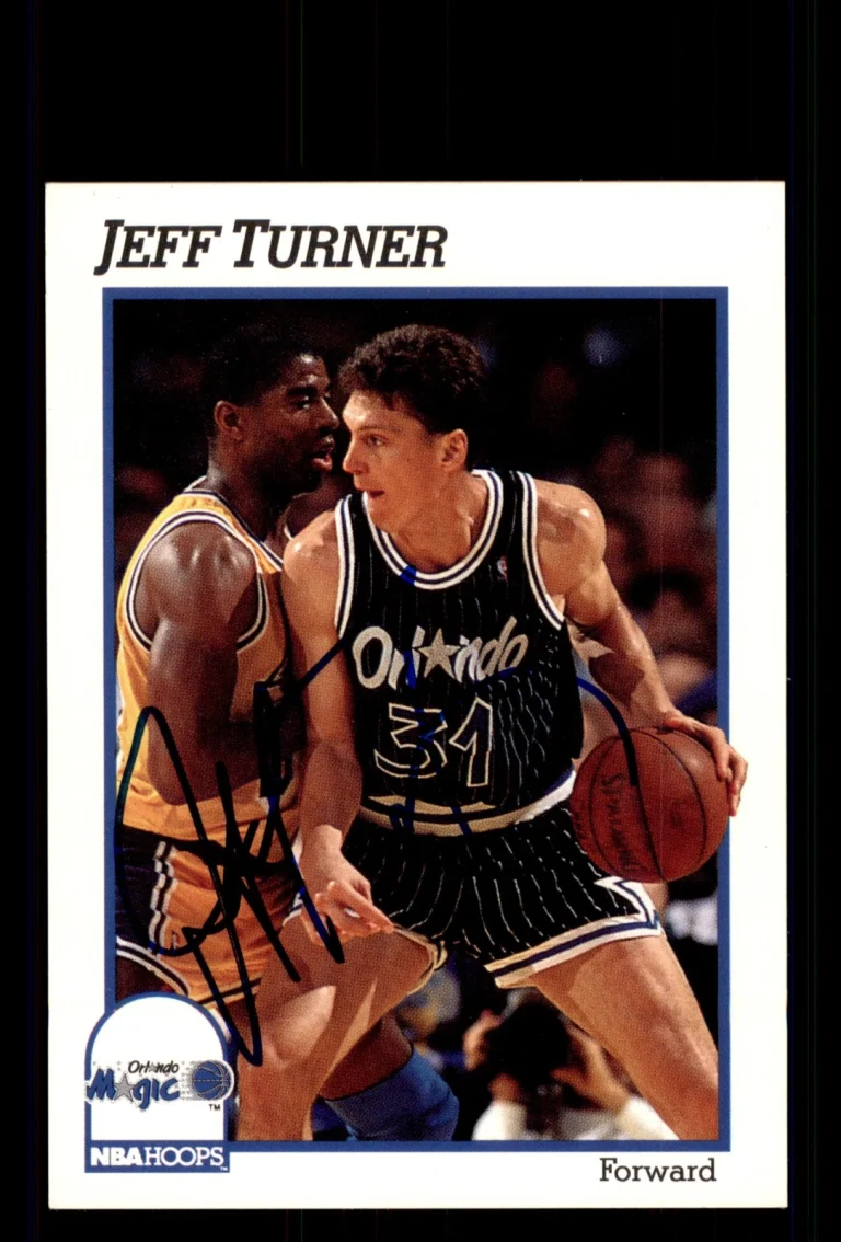 Signed Basketball Card Auto Jeff Turner 1991-92 Hoops #409 Orlando Magic